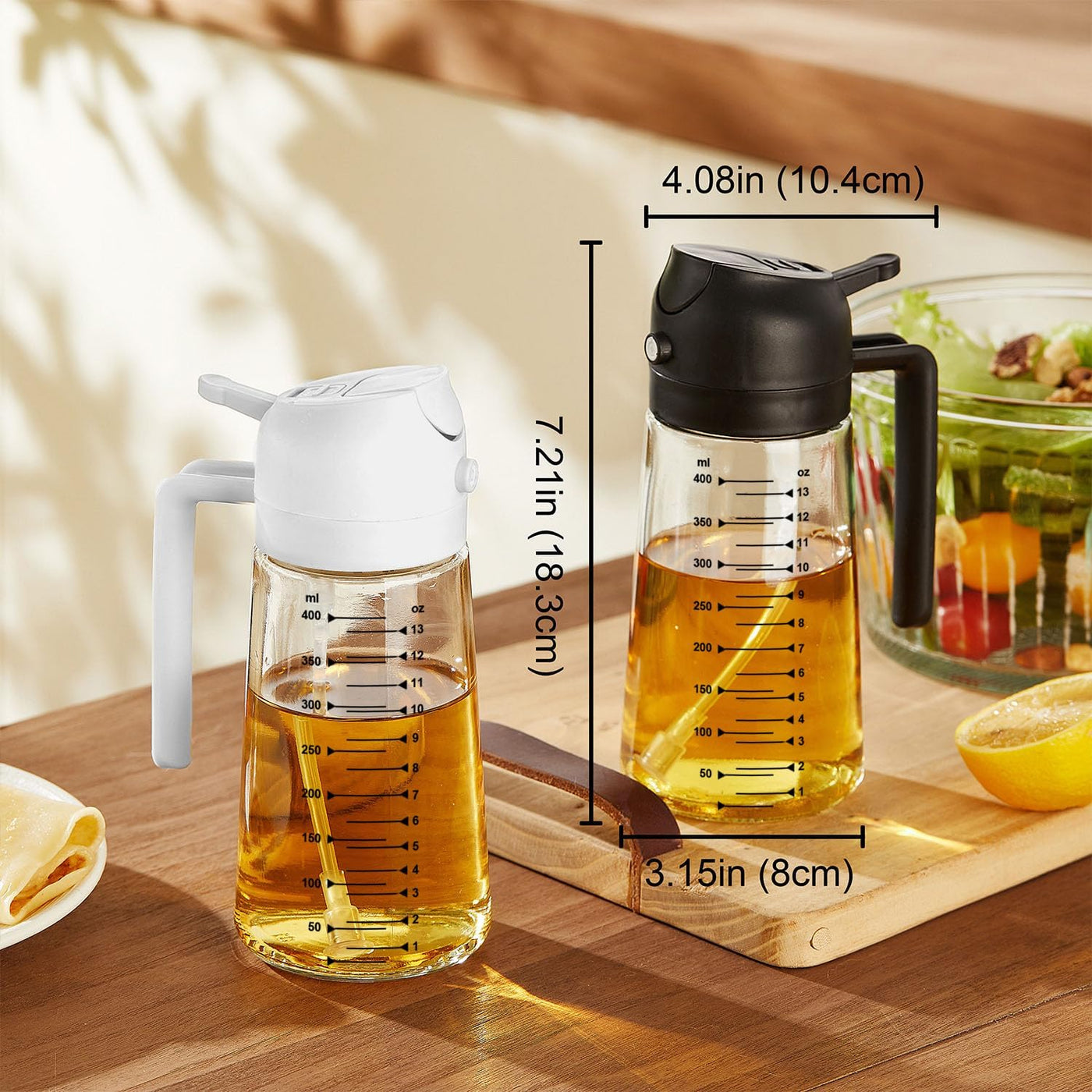 2-in-1 Glass Oil Sprayer and Dispenser – Kitchen Bottle