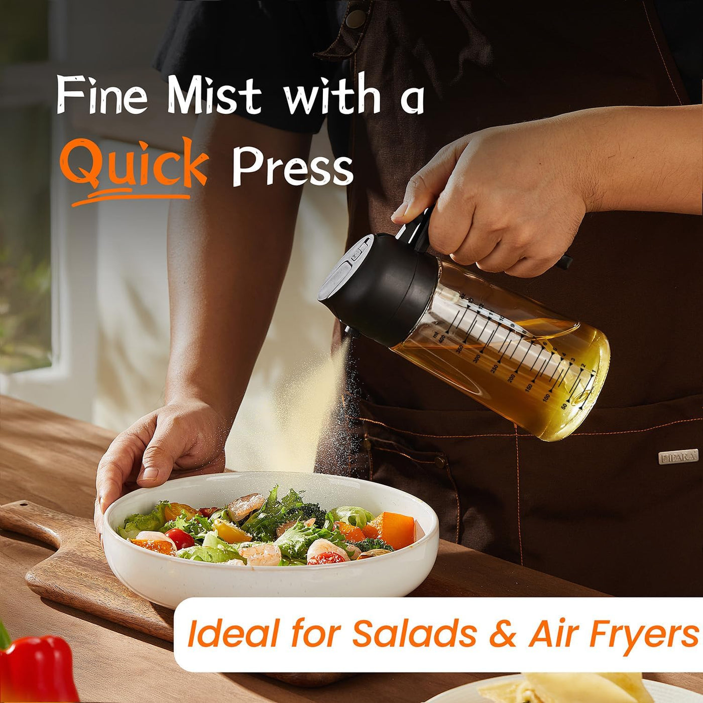 2-in-1 Glass Oil Sprayer and Dispenser – Kitchen Bottle