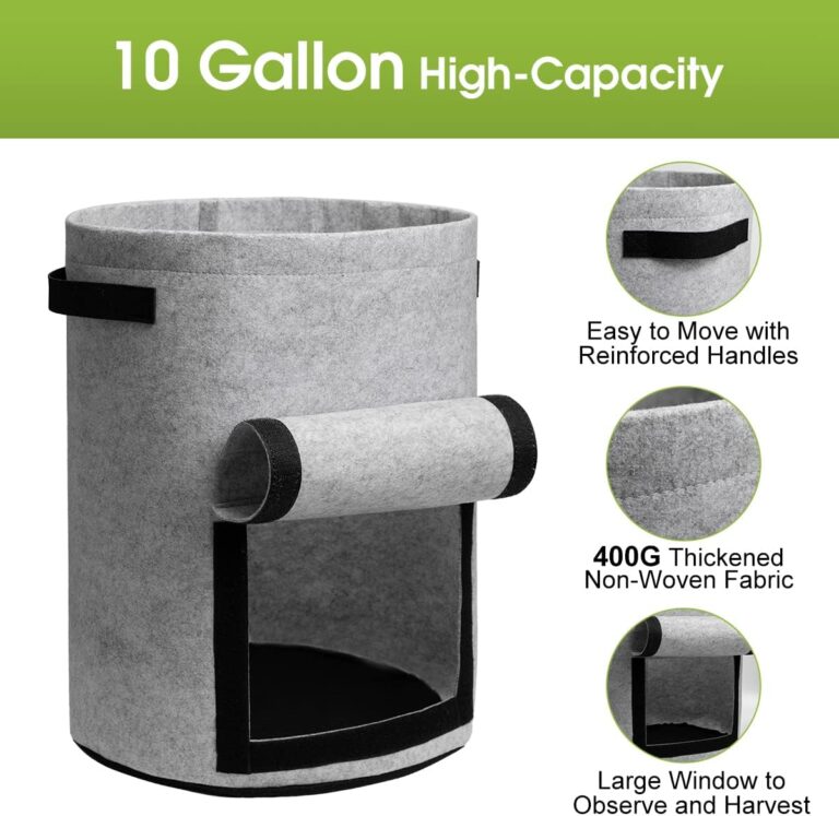Fabric Grow Bags 38L – Plant Planters with Harvest Window
