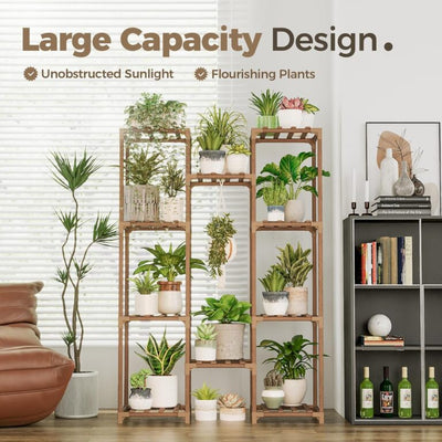 Multi-Tier Wooden Plant Stand – Indoor and Outdoor Use