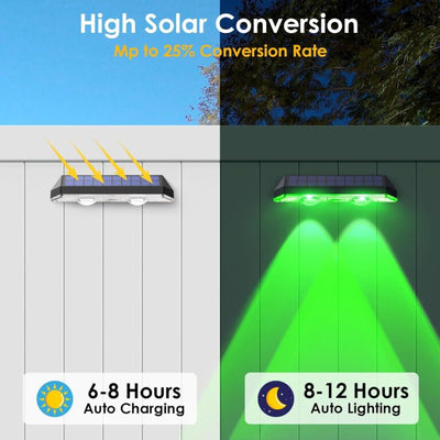 Atmospheric Solar Fence and Wall Lights, 8-Pack