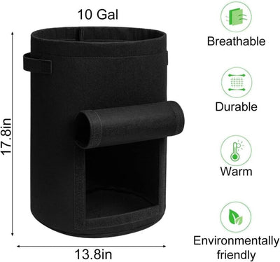 Fabric Grow Bags 38L – Plant Planters with Harvest Window