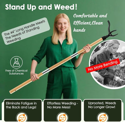 Standing Weeder with Bamboo Handle – Garden Tool