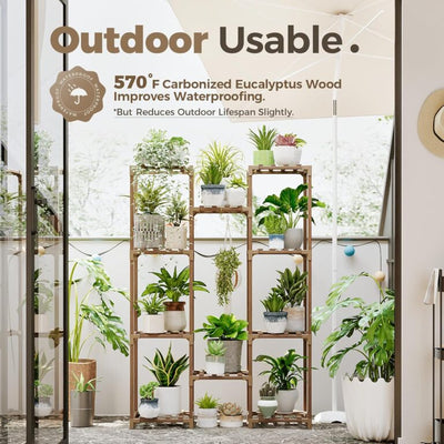 Multi-Tier Wooden Plant Stand – Indoor and Outdoor Use