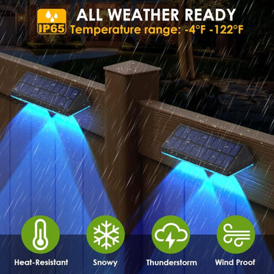 Atmospheric Solar Fence and Wall Lights, 8-Pack