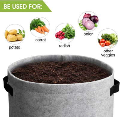 Fabric Grow Bags 38L – Plant Planters with Harvest Window