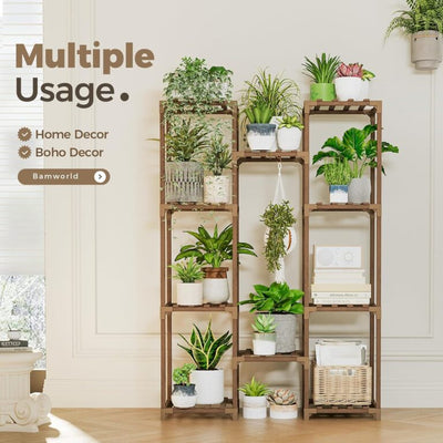 Multi-Tier Wooden Plant Stand – Indoor and Outdoor Use