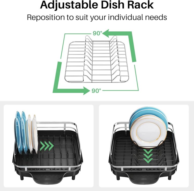 Modern Extendable Dish Rack – Kitchen Counter Organizer