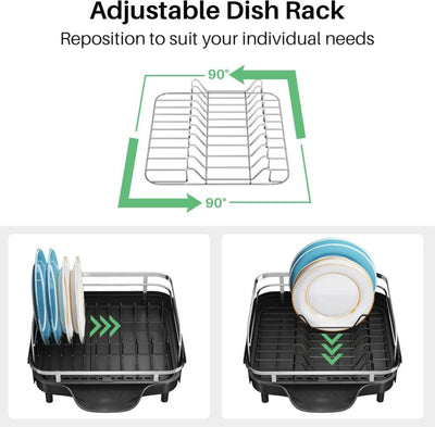 Modern Extendable Dish Rack – Kitchen Counter Organizer