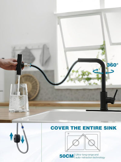 3-in-1 Waterfall Kitchen Faucet – Stainless Steel