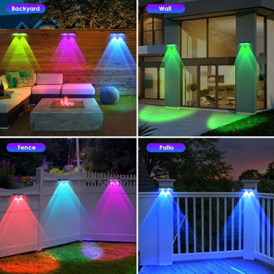 Atmospheric Solar Fence and Wall Lights, 8-Pack