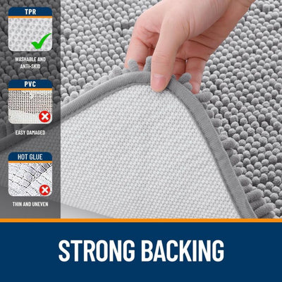Chenille Bath Mat – Soft, Absorbent, Non-Slip