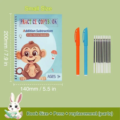 Kids Practice Book 4-Piece Set – Reusable Writing Sheets