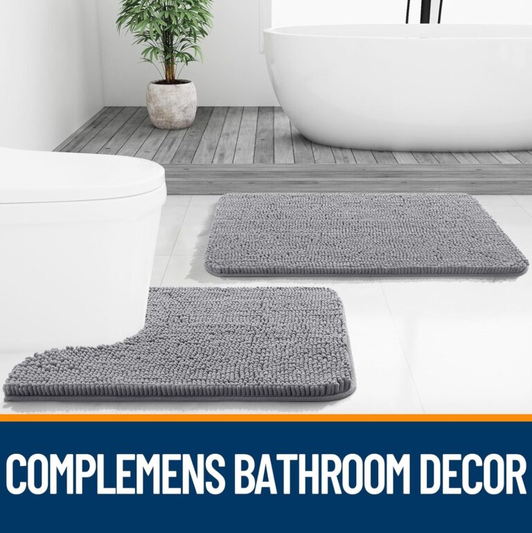 Chenille Bath Mat – Soft, Absorbent, Non-Slip