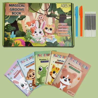 Kids Practice Book 4-Piece Set – Reusable Writing Sheets
